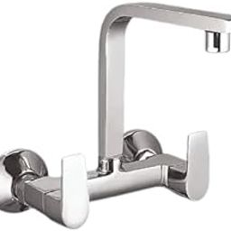 Azaro Aria Wall Mount Kitchen Sink Faucet, Chrome Finish, Dual Handle, 15cm Spout Reach, Modern Design, Brass Construction-image-53