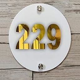 Room Number Plate No 229 | White Acrylic Number Plate Fixed On PVC Sticker with Double Side Tape On Backside-picture-4