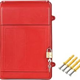THE STYLE SUTRA® Lockable Wall Hanging Mailbox Post Box Versatile Drop Box for Hotel Business Red | 0-12