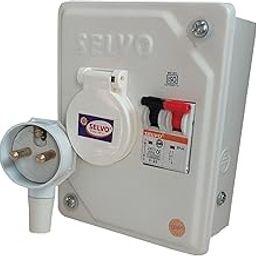 20 Amps SPN Distribution Board with Two Pin Metal Clad Industrial Plug and Socket (Fitted with C-20A Single Pole Neutral (SPN) MCB) (2)-17
