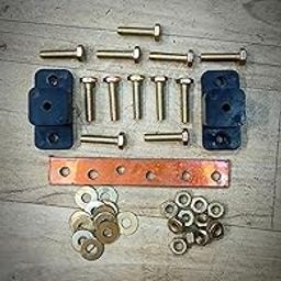 1Set of 6inch Copper Busbar| 4Nos 6mm Connection Points in one set | 2 Insulator, 2inch6mmMS NutBoltWasher-10Nos in One Set | Pack of-1Set-30