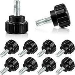 1/4" inch x 1 1/4" (30 cm) Screw length x 15mm round plastic head Steel Clamping Screw Knobs - 5 Nos-1