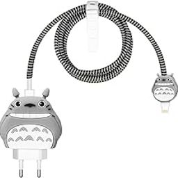 Meyaar Silicone Case for Samsung 25W Single Port USB Type-C Fast Charger Protective Cover for Samsung 25W Power Adapter Charger with Wire Saver(Charger Not Included) (Totoro (Grey))-image-21