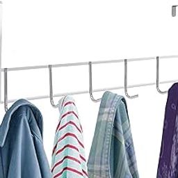 REVV UP Alloy Steel Over The Door Hook | Door Organizer | Drill Free Door Handing Hooks Suitable for Bathroom, Bedroom, Kitchen | Scarf, Coat, Towel Holder | Removable Door Hanger (White)-79