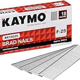 Kaymo F-25 18 Gauge Brad Nails – 25mm Length – Strong Fasteners for Woodworking and Trim Applications-image-26