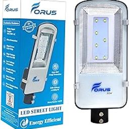 Forus LED Street Light 30W Waterproof IP66 Outdoor Yellow Lamp for Home Garden Parking Lot Road Pathway Highway Warehouse Factory Yard Driveway Pole Mounted LED Streetlight 10 Years Warranty 1Pc-picture-13