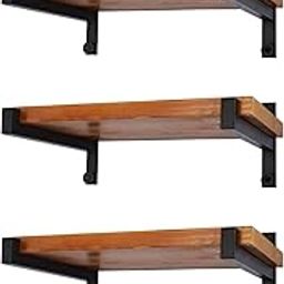 ROSE AHMED 6 Pcs Heavy Duty Shelf Brackets 10 Inch Wall Mounted Industrial Metal Lip_10Inch Iron Shelf Brackets Only, Brown-image-49