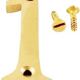 Robin Exports 100MM Home Decor 4" Height Brass House Address Numbers with 2 Screws (Gold 1)-image-96