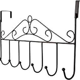 SP_MART Over The Door Hook Hanger with 7 Hooks Metal Drill Free Stylish Door Hanging Hooks for Hanging Coat, Hat, Towel Robe Hook Rack Storage Organizer for Bathroom Kitchen-picture-13