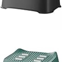 HEAVENGLOW 2Pcs Under Desk Foot Rest Footstools for Home Office Black and Green-image-65