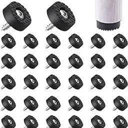 Serplex® 0.7 inches Round Rubber Furniture Leg Pads Screw On Anti-Slip Chair Leg Pads Floor Protector Noise Reduction Furniture Leg Pads for Table, Desk, Chair, Pack of 32-image-69