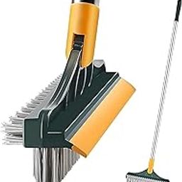 3-in-1 Bathroom Cleaning Brush with Wiper-Bathroom Cleaning Brush Long Handle 180° Rotate Toilet Brush Bathroom Tiles Cleaning, Wiper Floor Scrub for Kitchen Bathroom Cleaning Accessories-66