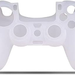 Etzin Soft Anti-Slip Silicone Grip Case Protective Shell Cover Skin Compatible with PlayStation 4 Wireless Game Gaming Controller Skin, PS4 Controller Skin. (White)-image-18