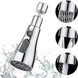 Mclear 3-Mode Kitchen Water Faucet, 360 Degree Rotation Sink Sprayer Head, Multi Functional Kitchen Anti Splash Long Aerator Spray Faucet Top (Pack of 1)-0