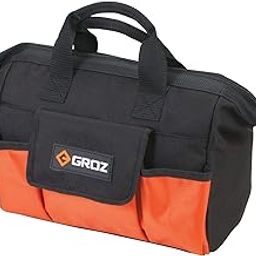 Groz Durable, Medium Nylon Tool Bag for Mechanics, Plumbers, Electricians, Homeowners, DIYers | 12” × 9” × 5.5” | Maximum Capacity: 10 Kgs | Compact, Portable, Premium, Rugged | NTB/3-4