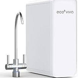 Ecoviva Reverse Osmosis System, 600GPD Tankless Reverse Osmosis Water Filter, 8 Stage Filtration Under Sink RO System, 2.5:1 Pure to Drain, Filter Life Monitor, RO&Filtered Water Options(RO600 White)-image-3