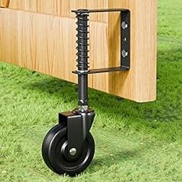 TIBEGOLD 4" Spring Loaded Gate Caster, Heavy Duty Gate Wheel for Outdoor Wooden Gate Fence, Gate Support Helper with 360° Swivel, Anti Sag Gate Kit, 220 Lbs Capacity, Black, 1 Pack-image-70