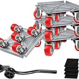 PRONTOPAL 600kg Heavy Duty Furniture Move Roller Tools, 5-Wheel Furniture Lifter Mover Set with Anti-Slip for Sofa, Wardrobes, Washing Machines, Fridge Adjustable Height-image-93