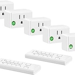 Sonsonai Wireless Remote Control Socket Remote Light Switch Kit for Lights Fans Small Devices Long Range (5 Outputs + 2 Remote Controls) 1800W/15A-image-73