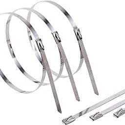 ADD GEAR Stainless Steel (316) - Self-Locking Cable Zip Ties Exhaust Wrap Multi-Purpose DIY Locking Cable Metal Zip Ties (500 mm / 20 inches) (50)-14