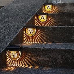 Solar Step Light - Decorative Outdoor Solar Lights with Bees & Butterfly Patterns, Warm White LED, Waterproof & Durable, Energy-Saving, Easy Installation for Decks, Patios, Stairs, Fences-2pack-image-46