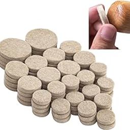 Royalkart Self-Sticking Round Furniture Felt Pads with Strong Adhesion | Non-Skid Felt Chair Pads | Floor Protector | Noise Insulation Floor Bumper(Beige- Pack of 80)-image-19