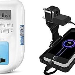 Shockley (24x7) Digital Programmable Electronic Timer/Energy Saving Socket Type for Mobile Charging, Lightning Control (Timer + Charging Stand)-image-0