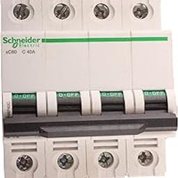 Schneider Electric Acti9 MCB A9N4P40C, 40Amp 4 Pole MCB, C Curve, 10000A (10kA) White Color Miniature Circuit Breaker-17