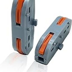 Wire Connector, Universal Compact Wiring Conductor Terminals - 1 Circuit Inline Splices Electric Connectors, Conductor Clamp, Push-in Conductor Terminal Block, Quick Splice, 2 Pieces-11