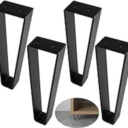 Cartvilla Metal Bench Legs Set of 4 Triangle-Shape Heavy Duty Table Legs Metal Couch Legs Furniture Legs| Black Metal for Sofa Couch Dresser| Metal Legs for Coffee Table (10, Black)-image-23