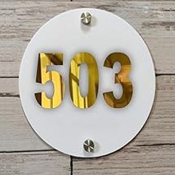 Room Number Plate No 503 | White Acrylic Number Plate Fixed On PVC Sticker with Double Side Tape On Backside-picture-13