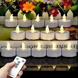 Tea Light Candles with Remote Control,Flickering Flameless LED Candle,Long Lasting 400+Hours,Battery Operated with Timer for Home Decoration Seasonal &Festival Celebration WarmWhite (5pcs)-image-30