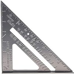 Inrali Speed Square Layout Tool,Double Side Scale Aluminium Alloy Metric Inch Triangle Measurement in 90 Degree Triangle Ruler Carpenter Tool-16
