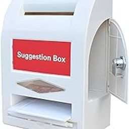 Haoweier Multi-Function Letter Box/Complaint Box/Donation Box with Lock, Table Top or Wall Mount, White-image-27