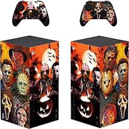 JOCHUI XB Series X Console Controllers Skins Sticker Sticker Horror Wrap Vinyl for XB Series X Halloween Console Jason Michael-picture-10