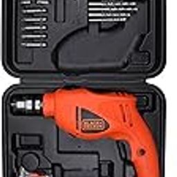 BLACK+DECKER HD400K50 550W 10mm Corded Non-Reversible Impact Drill Machine Kit for Home & DIY Use (50 Accessories Kitbox) for drilling Wood, Metal & Concrete, 1 Year Warranty, ORANGE & BLACK-16