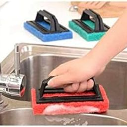 Blaji Tiles Cleaning Multipurpose Scrubber Brush with Handle ( Multicolour 1 Piece )-image-78