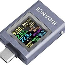 USB C Power Meter USB C Tester, USB Multimeter 4.5-50V 0-12A Two-Way Measurement Voltage Current Capacity Amp Volt Voltmeter Ammeter Detector Color Display Digital Tester for Chargers Power Bank Cable-image-54