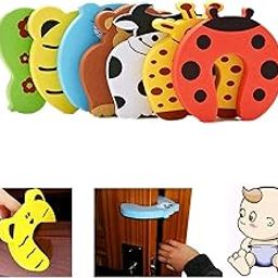 4 PCS Different Cartoon Animal Cushion Children Safety Foam Door Stopper Childproof Door Stoppers Curve Shaped Door Stopper (Random, 4)-14