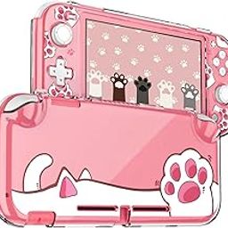 DLseego Protective Case for Nintendo Switch Lite, Hard PC Clear Anti-Shock Split Cover with Cat-Pad Pattern-picture-12