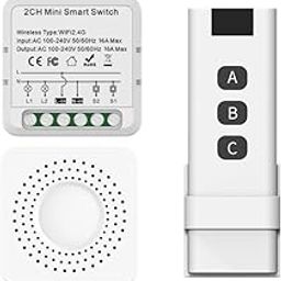 Mini Smart WiFi Switch, DIY RF & WiFi Tuya App Remote Control, 1/2 Way 16A, Alexa/Google Home Compatible (2 Way)-image-23