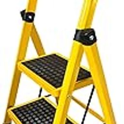 Asian Paints TruCare 2-Steps Trendy Steel Ladder, Foldable Ladder for Home & Office use, Durable, Wide, Anti-Skid, Lightweight & Easy to Carry, with 5 Years Warranty (Yellow)-image-74