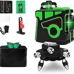 laser Level Line Laser Light Machine 3x360° 3D Level Measurement Tool with Stand Vertical Horizontal Cross Self-leveling Tool for Construction level (12 Line Laser)-19