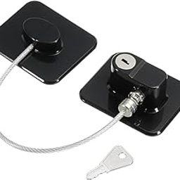 Steel Wire Rope Door Closer, Sliding Door CloserChild Safety Device Refrigerator Door Lock with Key and Adhesives, Cabinet Restrictor Cable for Baby and Toddler,-picture-21