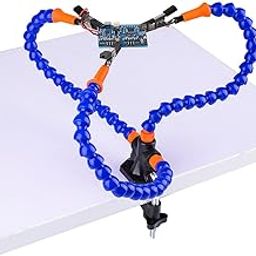 Serplex® Soldering Helping Hands Clamp, Third Hand Soldering Tool with 3 Flexible Alligator Clip Arms, PCB Third Hand Holder Soldering Station Vise Table Clamp PCB Holder for Electronics Repair-24