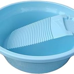 CALANDIS® Washboard Basin for Hand Washing Clothes Washtub for Pants Outdoor Underwear Blue | 1 Washboard Basin-image-70