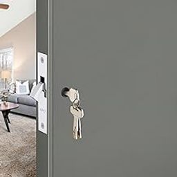 LAPO KH-02 Premium Sliding Door Dead Bolt Locks with 3 Keys,Brass & Stainless Steel, for 25mm–75mm Thickness Wooden Door,Aluminium Doors - Chrome Finish-3