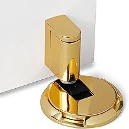 SAILANKA Windproof Door Stop Indoor Heavy Duty Floor Door Stop Keep Door Open Mechanical No Drilling Door Stopper with Screws and 3M Adhesive 1 Pack Light Gold-image-63