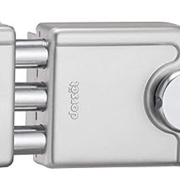 Dorset Trio Dead Bolt Rim Lock | Key & Knob Model for Main & Bedroom Doors | Free Installation & 10-Year Warranty | Nickel Silver Finish | PHA303NS-73