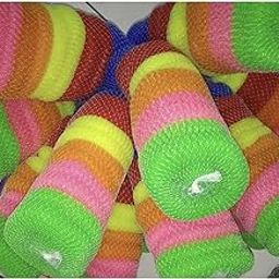 LTYNE Round Nylon Plastic Scrubber, Bartan Juna, Dish Wash and for Utensils | Assorted Colours | Large (Pack of 12)-image-22